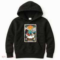 The High Priest.Ess Retro Cannabis Stoner Weed Tarot Card Kids Hoodie thumb 0