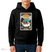 The High Priest.Ess Retro Cannabis Stoner Weed Tarot Card Kids Hoodie thumb 4