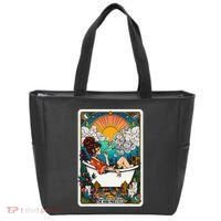 The High Priest.Ess Retro Cannabis Stoner Weed Tarot Card Tote Bag thumb 0