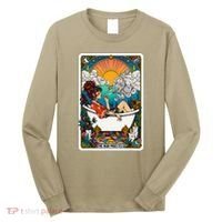 The High Priest.Ess Retro Cannabis Stoner Weed Tarot Card Long Sleeve Shirt thumb 0