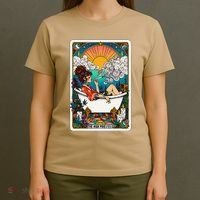 The High Priest.Ess Retro Cannabis Stoner Weed Tarot Card T-Shirt thumb 4