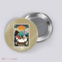 The High Priest.Ess Retro Cannabis Stoner Weed Tarot Card Button thumb 0