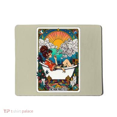 The High Priest.Ess Retro Cannabis Stoner Weed Tarot Card Mousepad