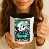 The High Priest.Ess Retro Skeleton Marijuana Weed Tarot Card Coffee Mug thumb 3
