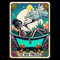 The High Priest.Ess Retro Skeleton Marijuana Weed Tarot Card Coffee Mug thumb 5