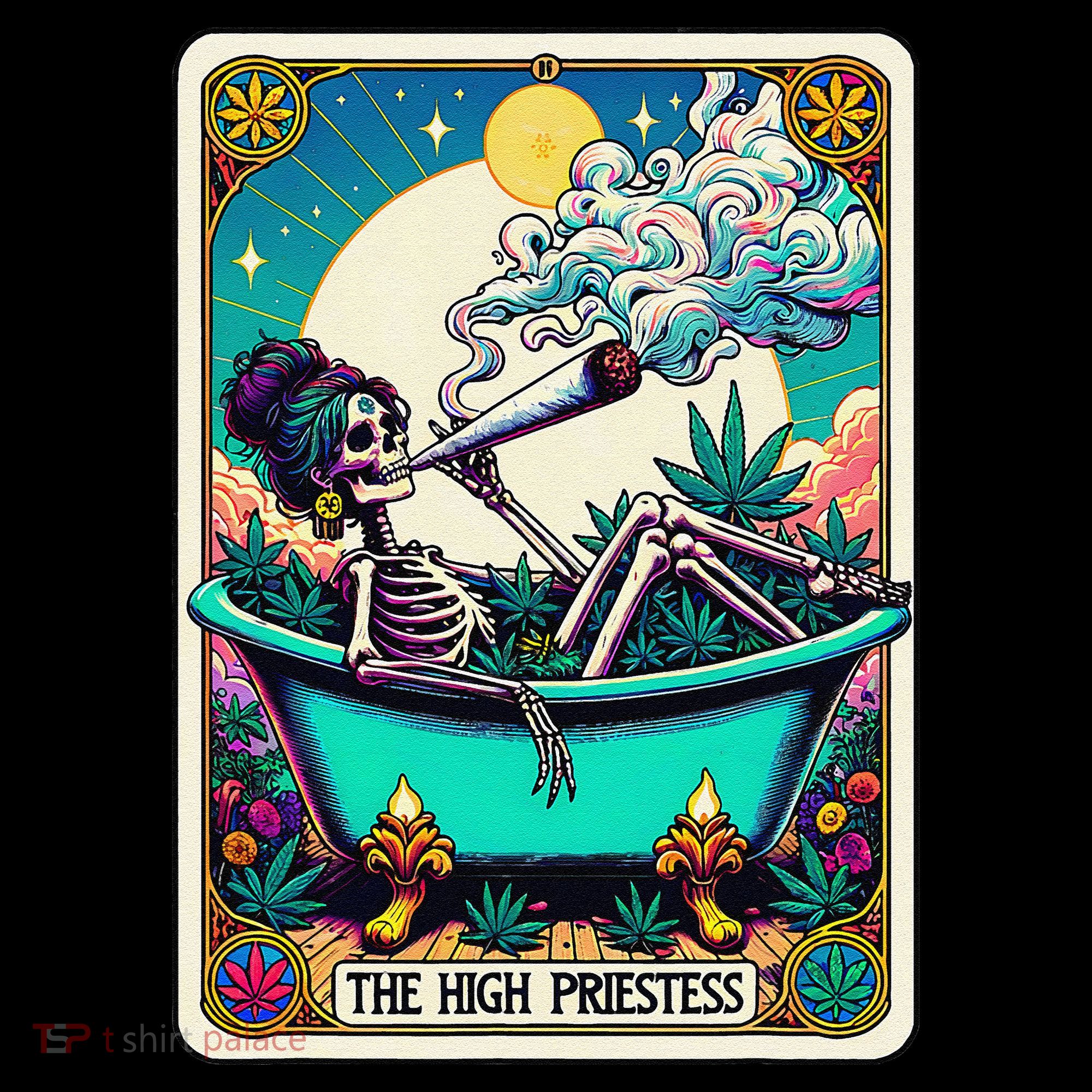 The High Priest.Ess Retro Skeleton Marijuana Weed Tarot Card Coffee Mug
