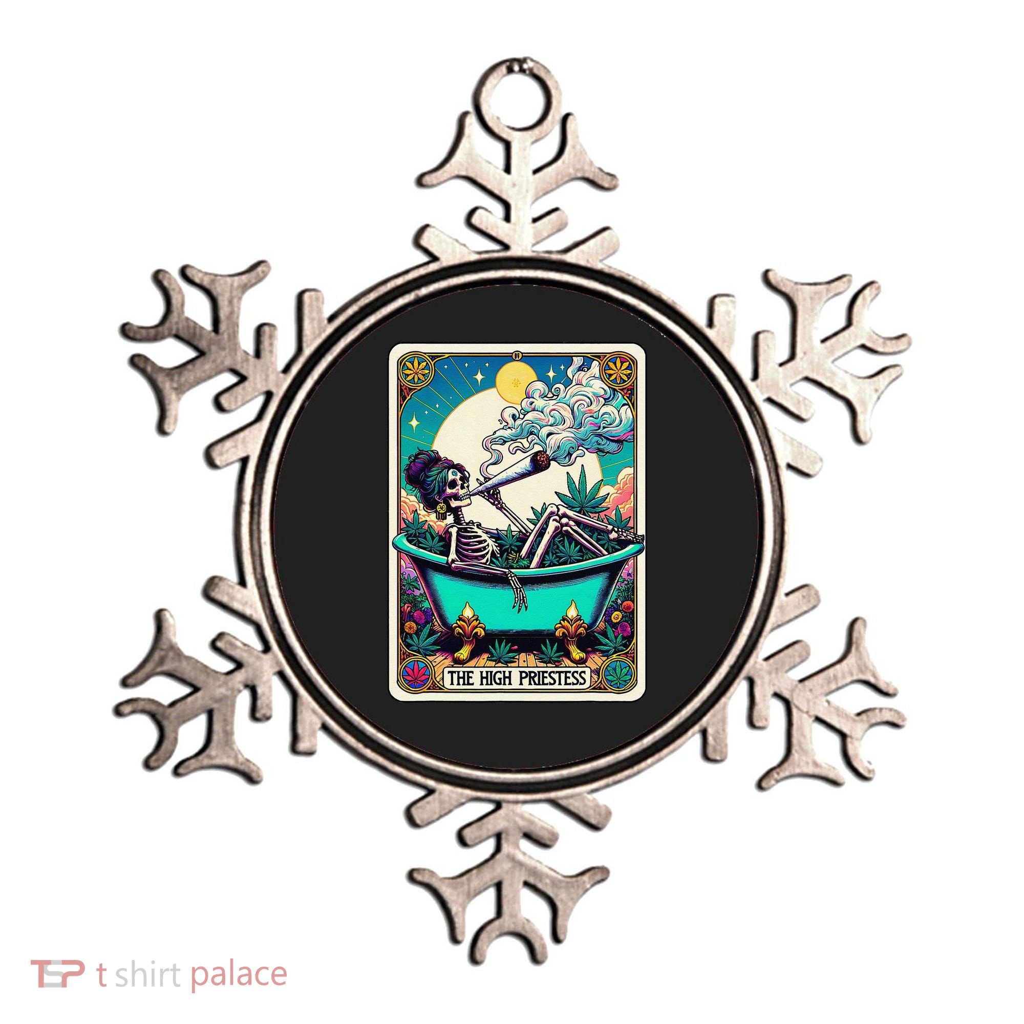 The High Priest.Ess Retro Skeleton Marijuana Weed Tarot Card Ornament