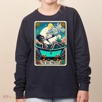 The High Priest.Ess Retro Skeleton Marijuana Weed Tarot Card Women's Sweatshirt thumb 0