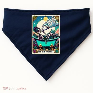 The High Priest.Ess Retro Skeleton Marijuana Weed Tarot Card USA-Made Doggie Bandana