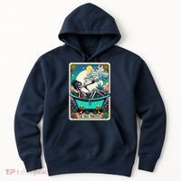 The High Priest.Ess Retro Skeleton Marijuana Weed Tarot Card Hoodie thumb 0