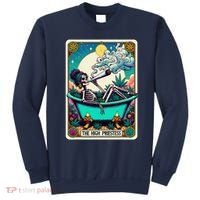 The High Priest.Ess Retro Skeleton Marijuana Weed Tarot Card Sweatshirt thumb 0