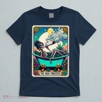 The High Priest.Ess Retro Skeleton Marijuana Weed Tarot Card T-Shirt thumb 5