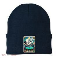 The High Priest.Ess Retro Skeleton Marijuana Weed Tarot Card Beanie thumb 0