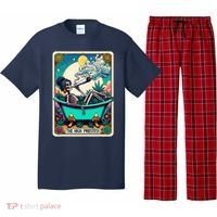 The High Priest.Ess Retro Skeleton Marijuana Weed Tarot Card Pajama Set thumb 0
