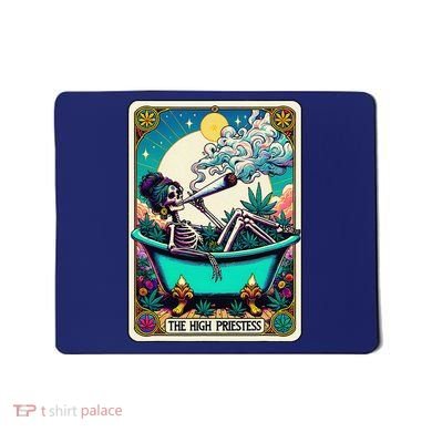 The High Priest.Ess Retro Skeleton Marijuana Weed Tarot Card Mousepad