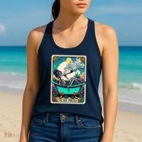The High Priest.Ess Retro Skeleton Marijuana Weed Tarot Card Women's Tank Top thumb 2