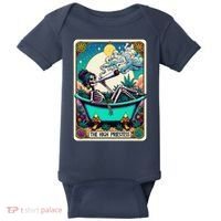 The High Priest.Ess Retro Skeleton Marijuana Weed Tarot Card Baby Bodysuit thumb 0