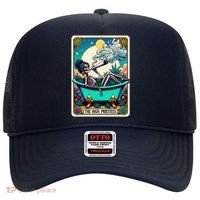 The High Priest.Ess Retro Skeleton Marijuana Weed Tarot Card Hat thumb 0