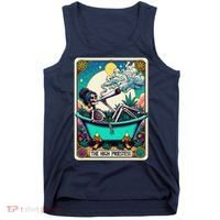 The High Priest.Ess Retro Skeleton Marijuana Weed Tarot Card Tank Top thumb 0