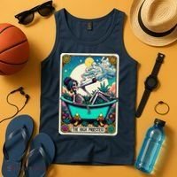 The High Priest.Ess Retro Skeleton Marijuana Weed Tarot Card Tank Top thumb 4