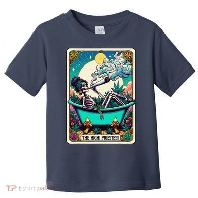 The High Priest.Ess Retro Skeleton Marijuana Weed Tarot Card Toddler T-Shirt