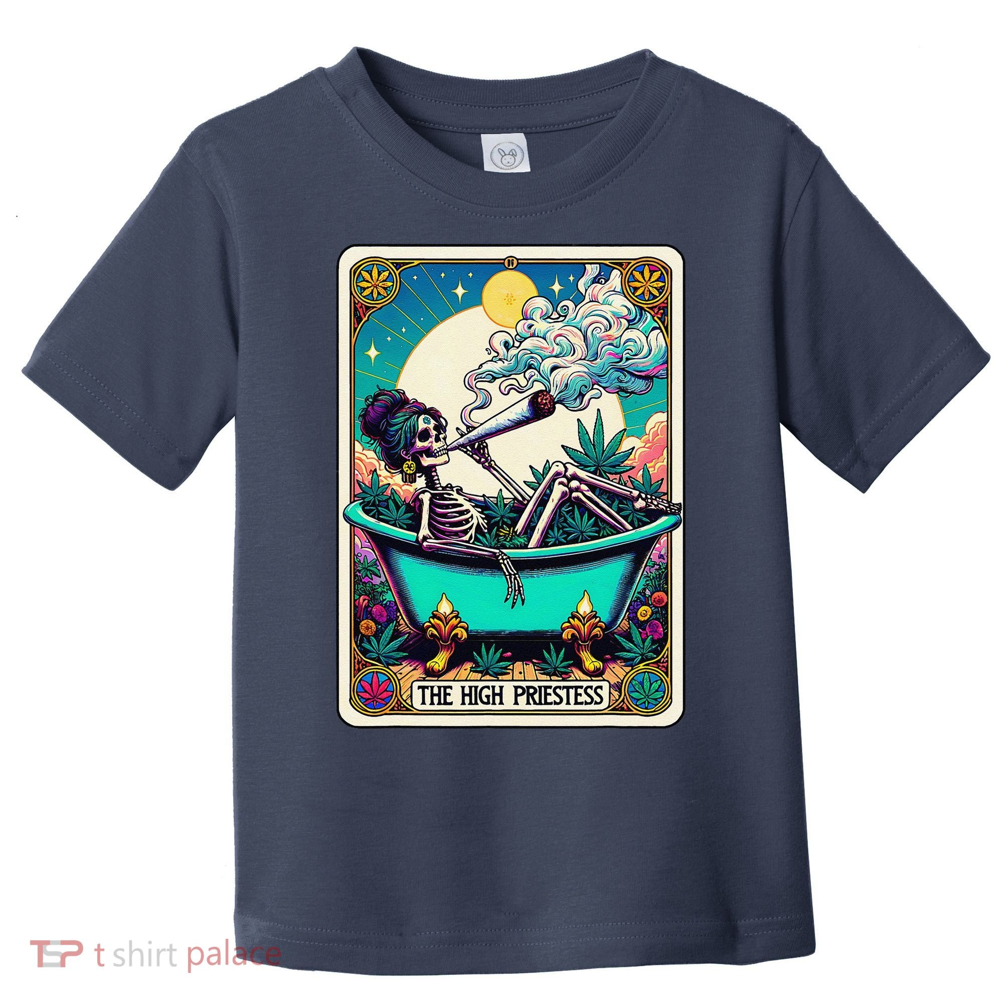 The High Priest.Ess Retro Skeleton Marijuana Weed Tarot Card Toddler T-Shirt