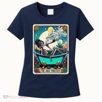 The High Priest.Ess Retro Skeleton Marijuana Weed Tarot Card Women's T-Shirt thumb 0
