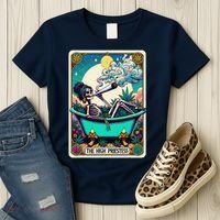 The High Priest.Ess Retro Skeleton Marijuana Weed Tarot Card Women's T-Shirt thumb 3