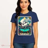The High Priest.Ess Retro Skeleton Marijuana Weed Tarot Card Women's T-Shirt thumb 4