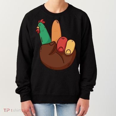 Turkey Hand Peace Sign Holiday Women's Sweatshirt