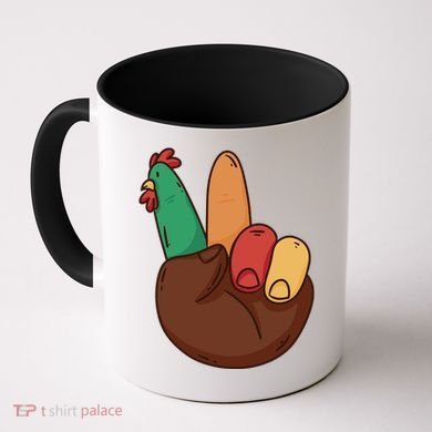 Turkey Hand Peace Sign Holiday Coffee Mug