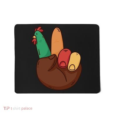 Turkey Hand Peace Sign Holiday Mousepad