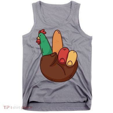 Turkey Hand Peace Sign Holiday Tank Top
