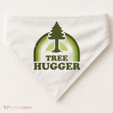 Tree Hugger Retro Vintage Environmental Nature Lover USA-Made Doggie Bandana