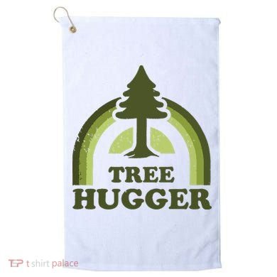 Tree Hugger Retro Vintage Environmental Nature Lover Golf Towel