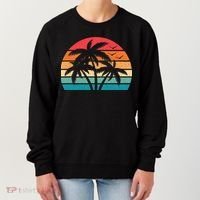 Tropical Hawaiian Retro Palm Tree Sunset Hawaii Beach Women's Sweatshirt thumb 0
