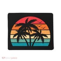 Tropical Hawaiian Retro Palm Tree Sunset Hawaii Beach Mousepad thumb 0
