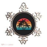 Tropical Hawaiian Retro Palm Tree Sunset Hawaii Beach Ornament thumb 0
