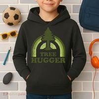 Tree Hugger Retro Environmental Nature Lover Kids Hoodie thumb 2