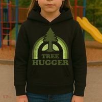 Tree Hugger Retro Environmental Nature Lover Kids Hoodie thumb 3
