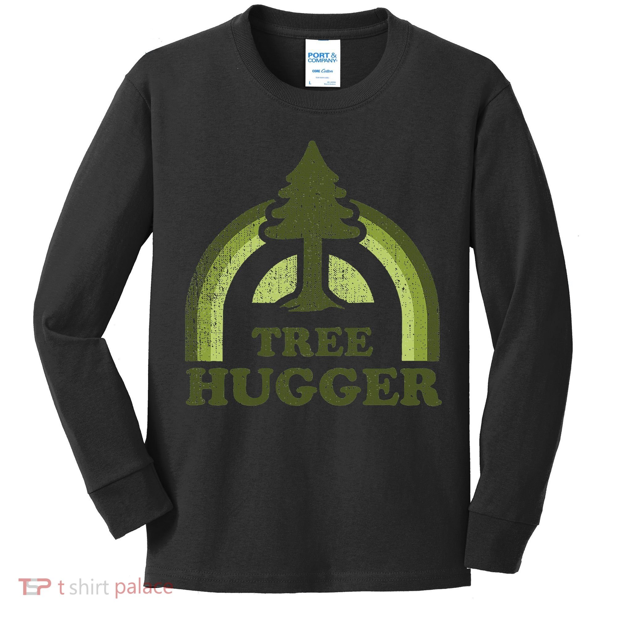 Tree Hugger Retro Environmental Nature Lover Kids Long Sleeve Shirt
