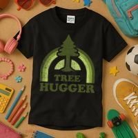 Tree Hugger Retro Environmental Nature Lover Kids T-Shirt thumb 3