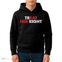 Treat Her Right Funny Eat Her Right Kids Hoodie thumb 4
