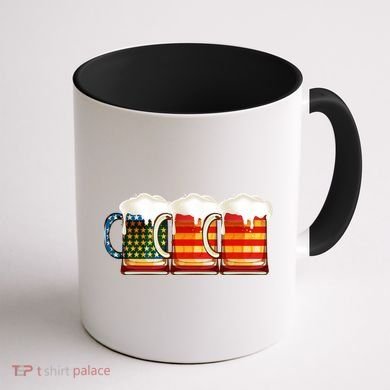 Three American Beer Coffee Mug back