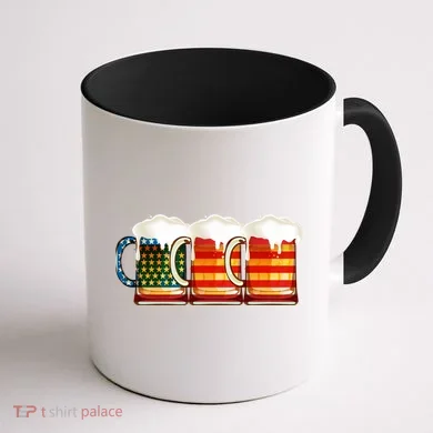 Three American Beer Coffee Mug back
