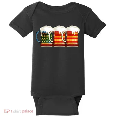 Three American Beer Baby Bodysuit