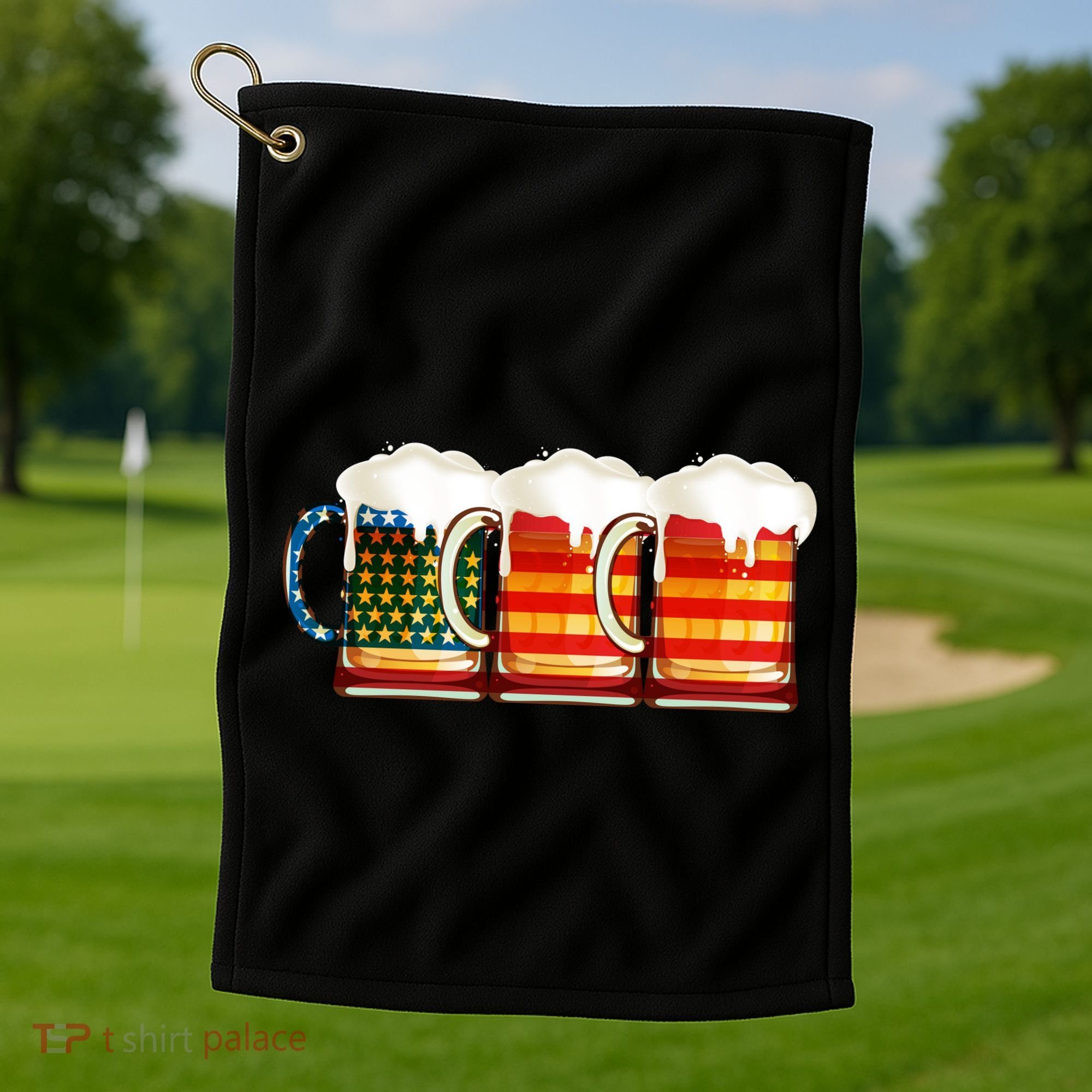 Three American Beer Golf Towel