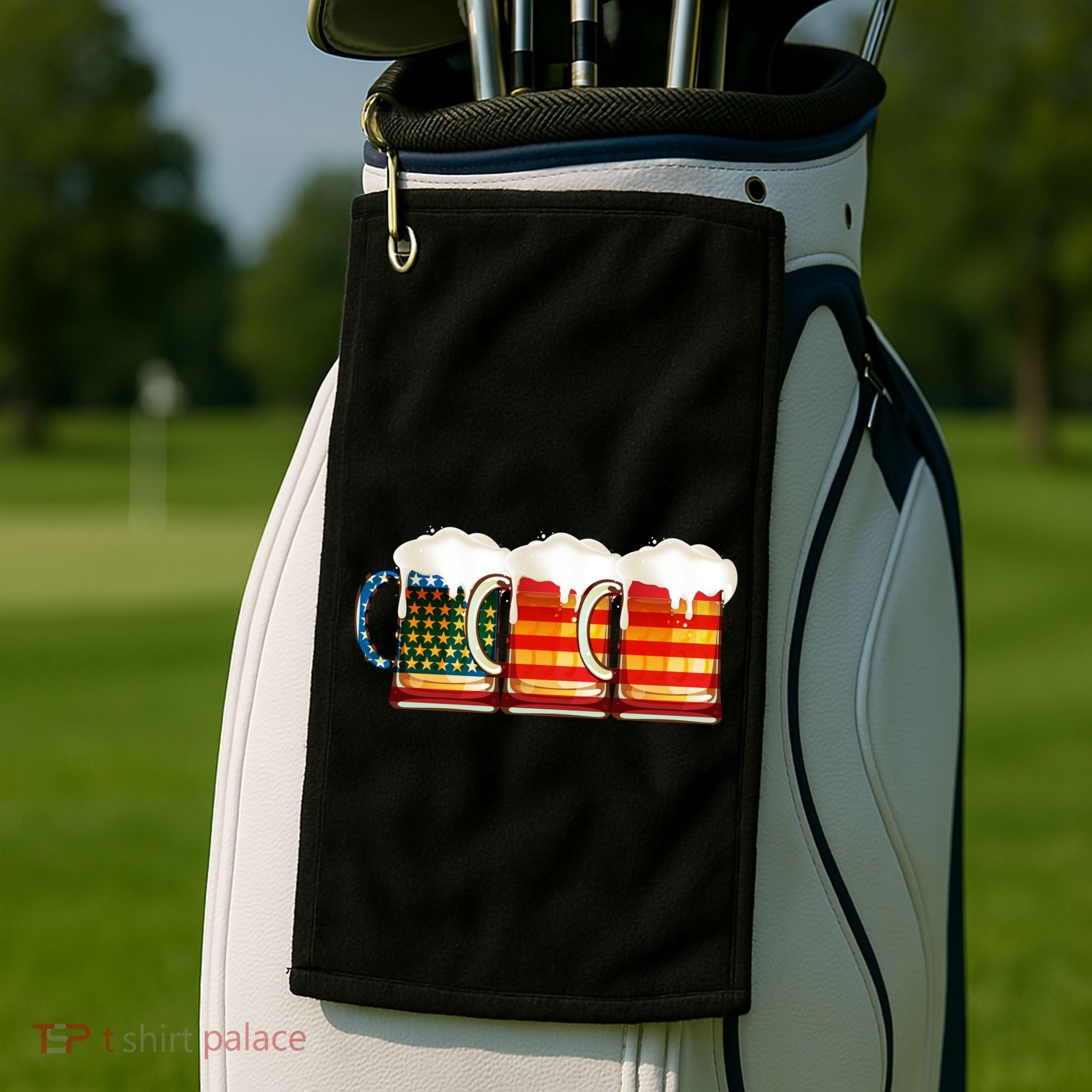 Three American Beer Golf Towel
