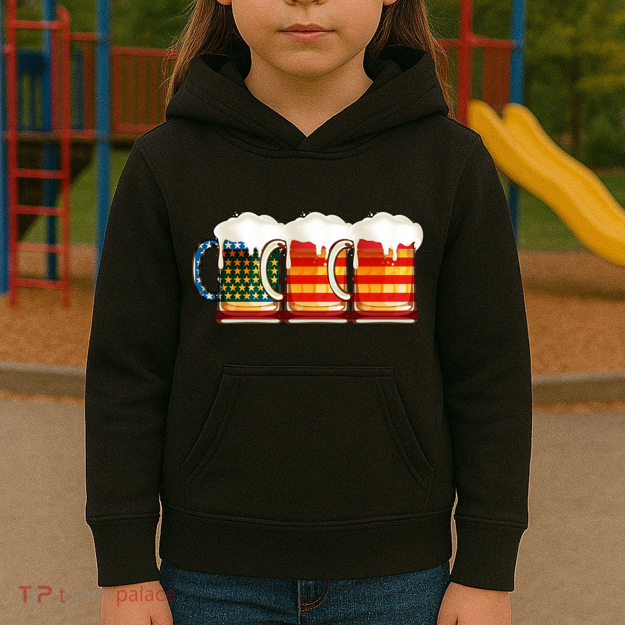 Three American Beer Kids Hoodie