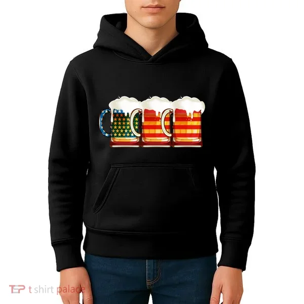 Three American Beer Kids Hoodie